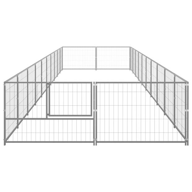 The Living Store Hondenkennel Grote Staal Draad Buitenren - 1000x200x70 cm - Afsluitbare Grendel