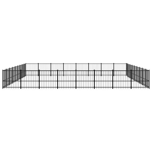 The Living Store Hondenhok - Stalen Hondenkennel - 873x776x100 cm - Zwart