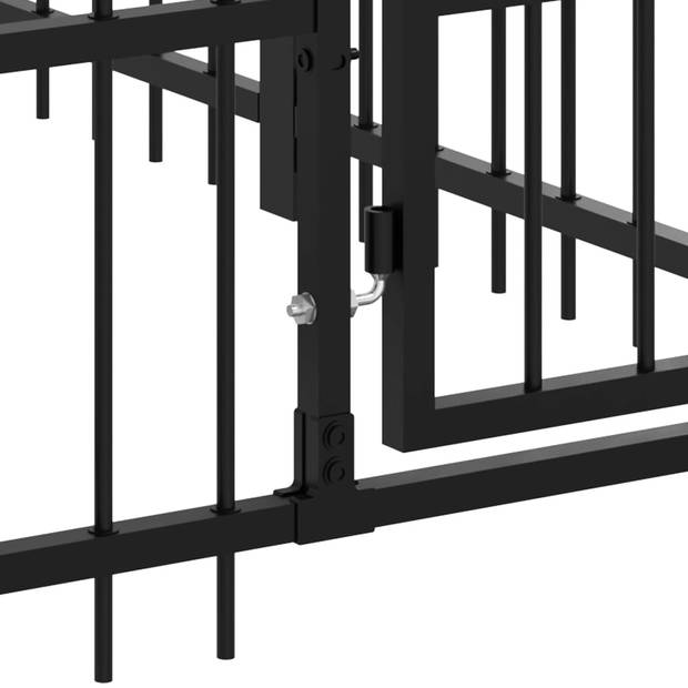 The Living Store Hondenhok - Stalen stangen - Stevige constructie - Praktisch ontwerp - Zwart - Gepoedercoat staal -