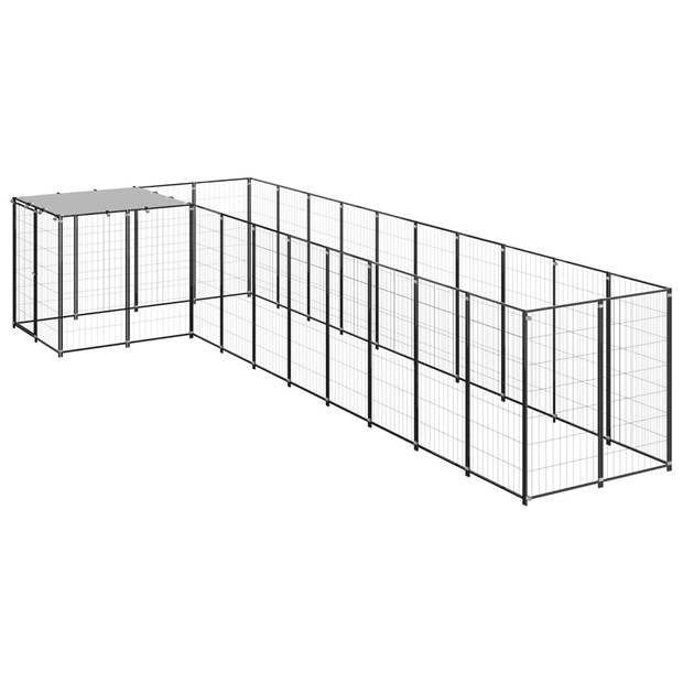The Living Store Hondenkennel Deluxe - Groot for - Staalconstructie - PE dak - Afsluitbare deur