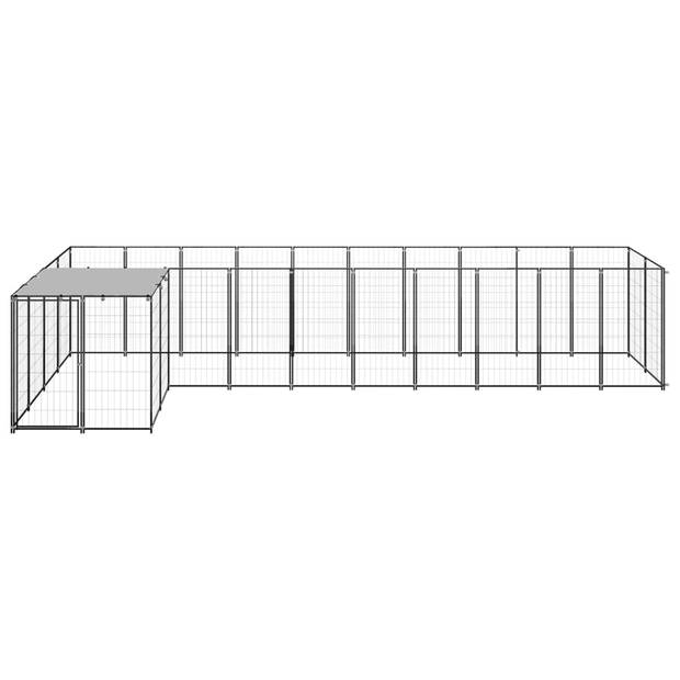 vidaXL Hondenkennel 7,26 m² staal zwart