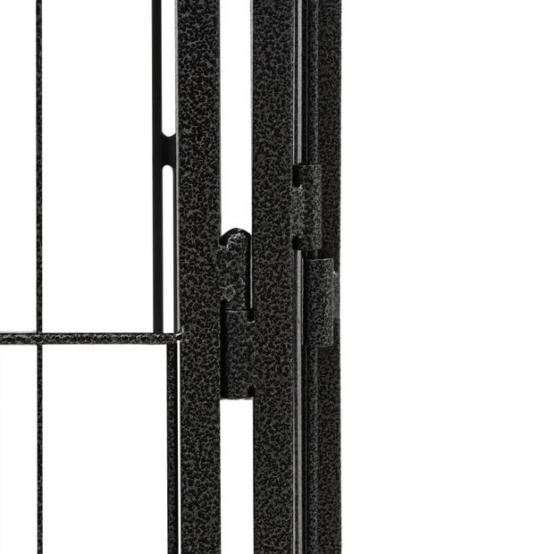 vidaXL Hondenkennel 40 panelen 50 x 100 cm gepoedercoat staal zwart