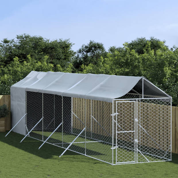 The Living Store Hondenkennel - Buiten - 2 x 10 x 2.5 m - Stevig gegalvaniseerd staal - Afsluitbare deur - Beschermend