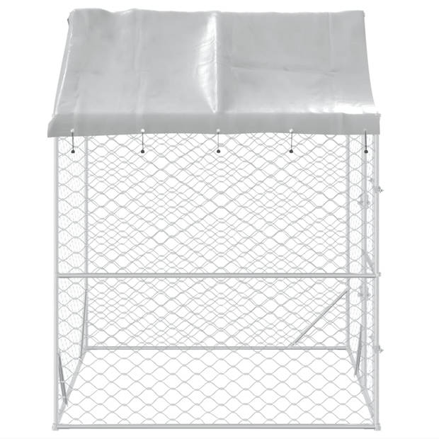 The Living Store Hondenkennel 2x2x2.5m - Gegalvaniseerd staal - Afsluitbare deur