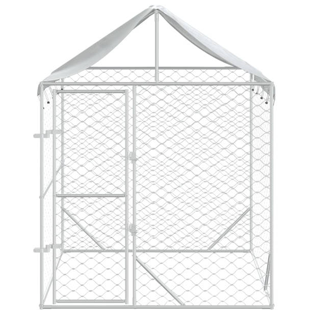 The Living Store Hondenkennel 2x2x2.5m - Gegalvaniseerd staal - Afsluitbare deur