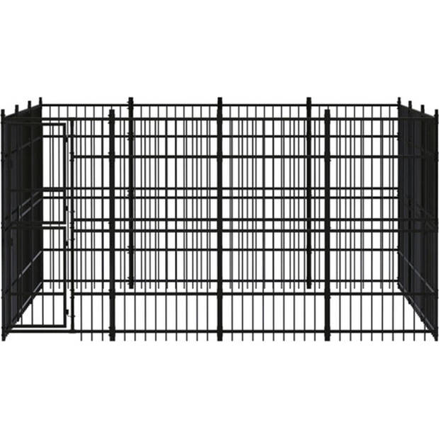 The Living Store Hondenkennel - Zwart - 384 x 288 x 200 cm - Stalen constructie