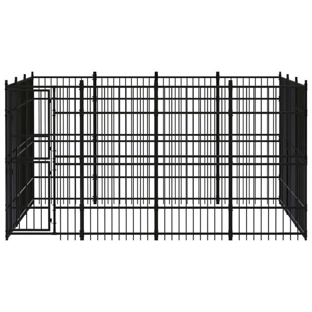 The Living Store Hondenkennel - Zwart - 384 x 288 x 200 cm - Stalen constructie