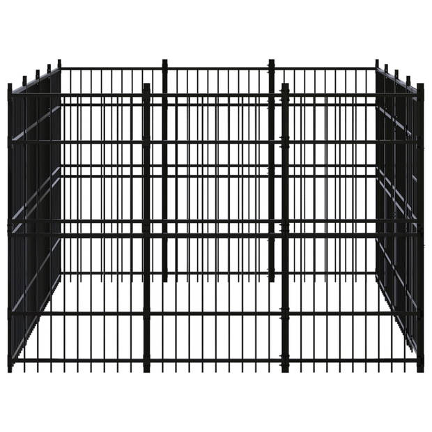 The Living Store Hondenkennel - Zwart - 384 x 288 x 200 cm - Stalen constructie