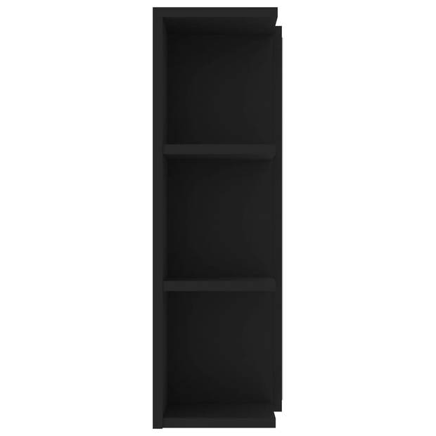 The Living Store wandspiegelkast - zwart - 80 x 20.5 x 64 cm - spaanplaat en acryl