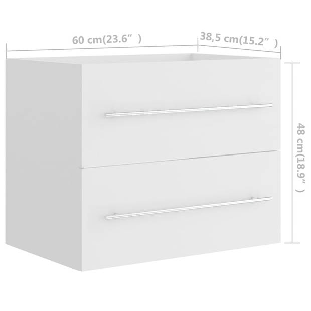 The Living Store Wastafelkast - Badkamermeubel - 60 x 38.5 x 48 cm - Spaanplaat