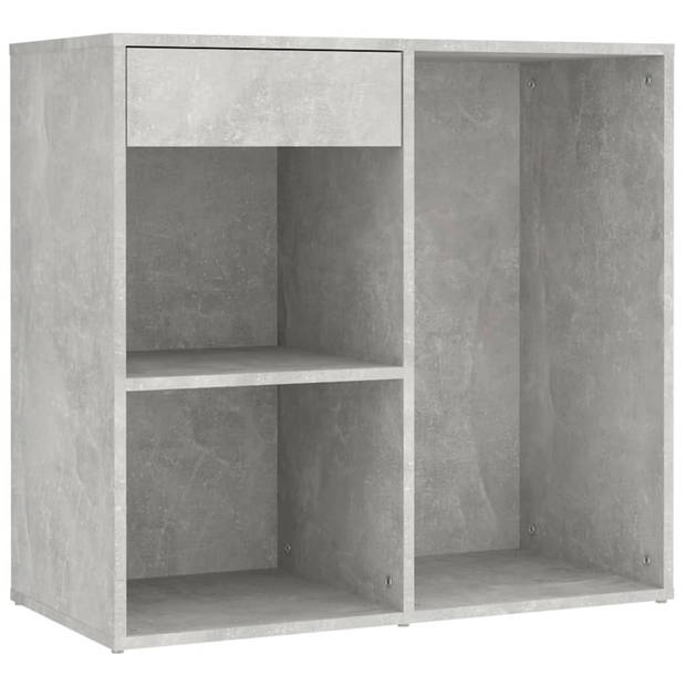 The Living Store Kaptafel LED Betongrijs 60x40x140cm - Met kast 80x40x75cm