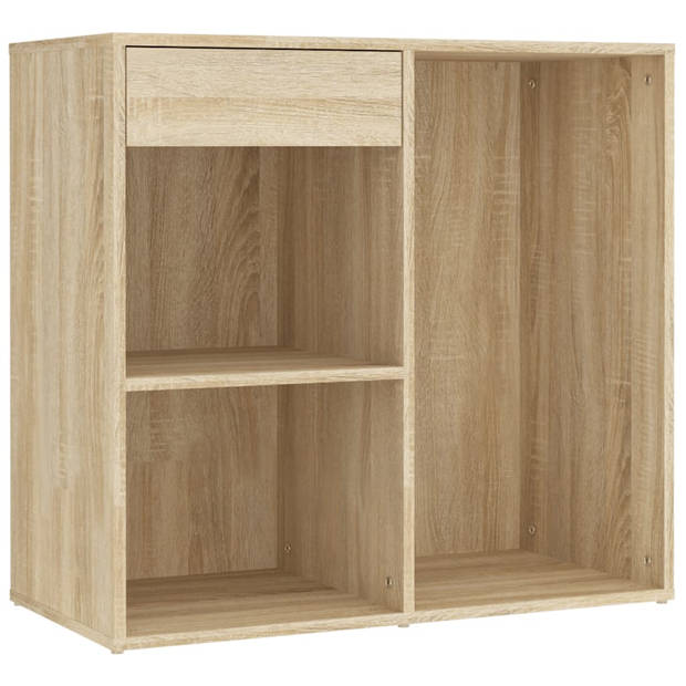 The Living Store LED Kaptafel Sonoma Eiken - 60x40x140 cm - Inclusief Kast