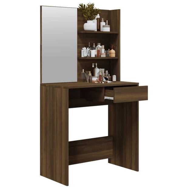 The Living Store Kaptafel Modern Bruineiken - 74.5 x 40 x 141 cm - Hoge Kwaliteit