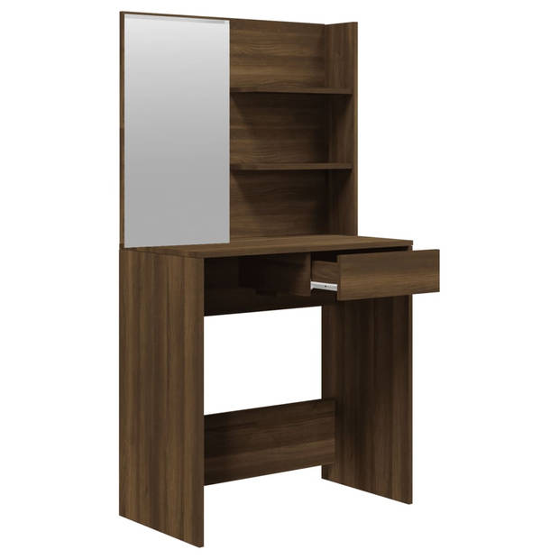 The Living Store Kaptafel Modern Bruineiken - 74.5 x 40 x 141 cm - Hoge Kwaliteit