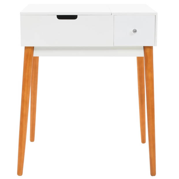 The Living Store Kaptafel - MDF - 60 x 50 x 86 cm - Wit en bruin