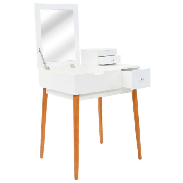 The Living Store Kaptafel - MDF - 60 x 50 x 86 cm - Wit en bruin