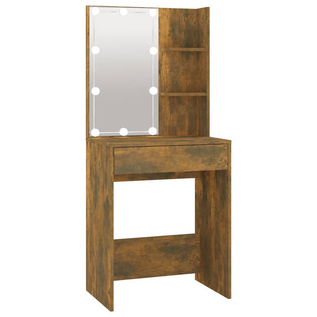 The Living Store Kaptafel - Make-uptafel - Gerookt eiken - 60 x 40 x 140 cm