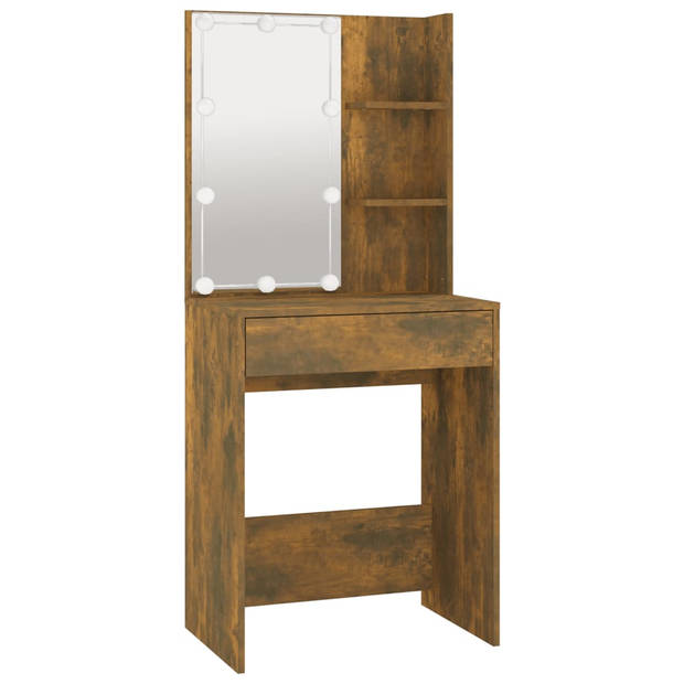 The Living Store Kaptafel - Make-uptafel - Gerookt eiken - 60 x 40 x 140 cm