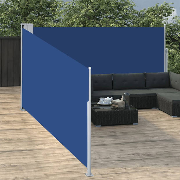 vidaXL Windscherm uittrekbaar 140x1000 cm blauw