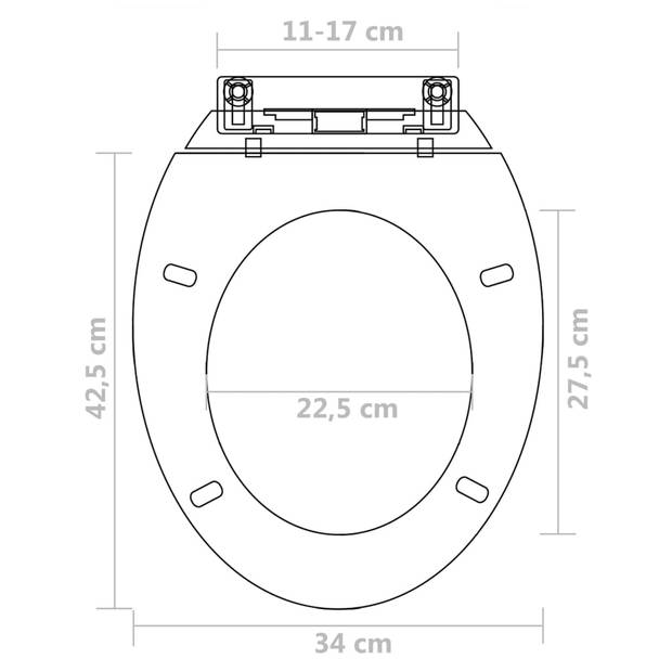 The Living Store Toiletbril - Soft-close - Wit - Kunststof - 46 x 34 cm - Verstelbaar - 2 Stuks