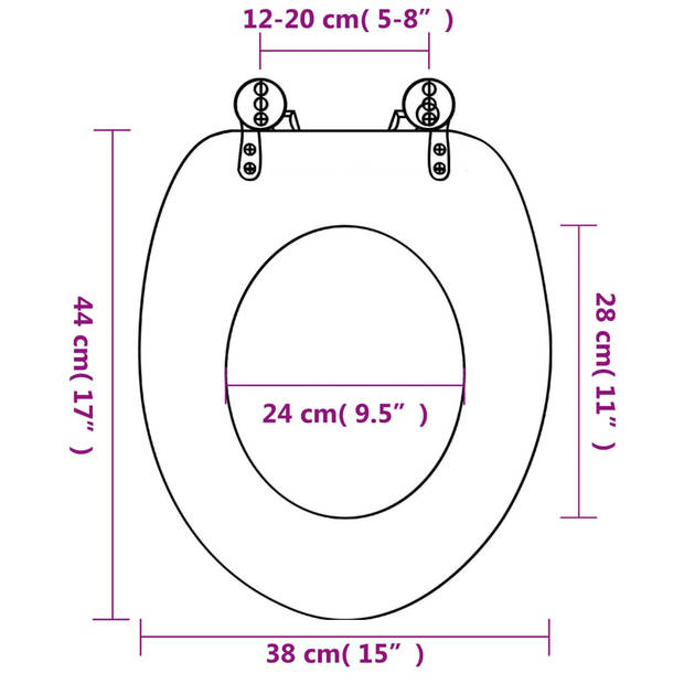 The Living Store Toiletbril Zeester - Universeel - 43.7 x 37.8 cm (L x B) - Duurzaam MDF