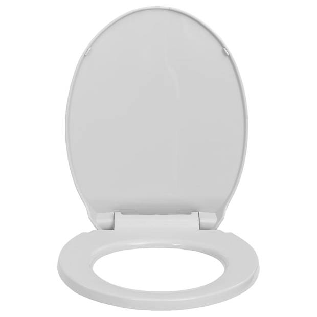 The Living Store Toiletbril - Ovaal - Polypropyleen - Lichtgrijs - 46 x 34 cm - Soft-close - Quick-release -