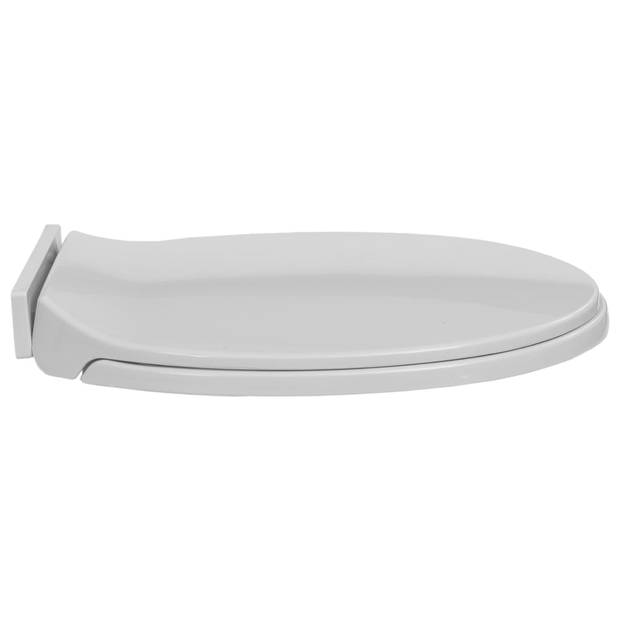 The Living Store Toiletbril - Ovaal - 46 x 34 cm - Lichtgrijs - Soft-close - Polypropyleen