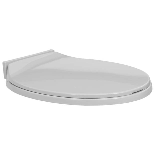 The Living Store Toiletbril - Ovaal - 46 x 34 cm - Lichtgrijs - Soft-close - Polypropyleen