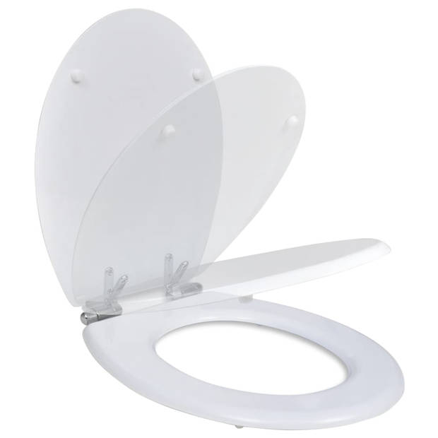 The Living Store Toiletbril - Soft-close functie - Wit - 45 x 36 x 5 cm (L x B x H) - MDF deksel en bril