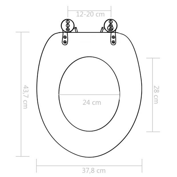 vidaXL Toiletbrillen 2 st met soft-close deksels MDF kiezelontwerp