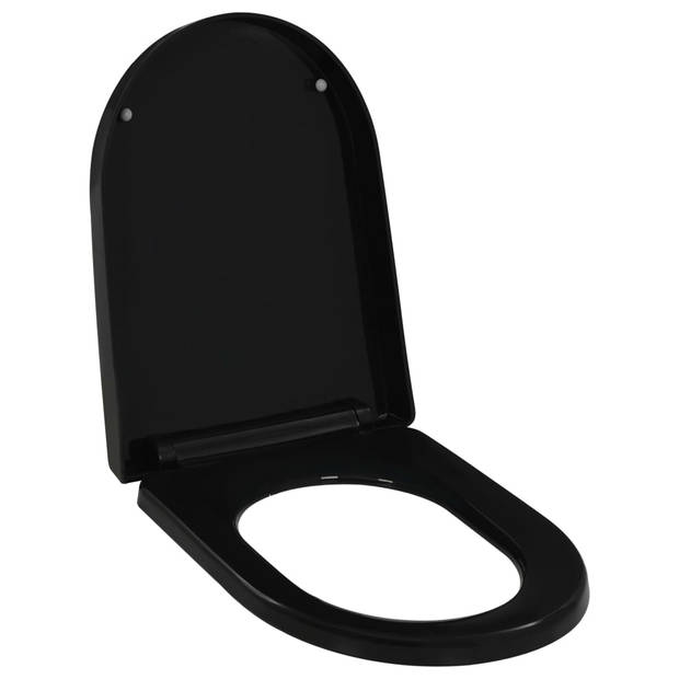 The Living Store Toiletbril - Zwart - 46 x 36.5 cm - Soft-Close