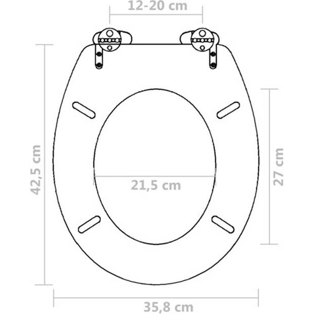 The Living Store Toiletbril - Zwart - 45 x 36 x 5 cm (L x B x H) - Soft-close - Inclusief 2 stuks