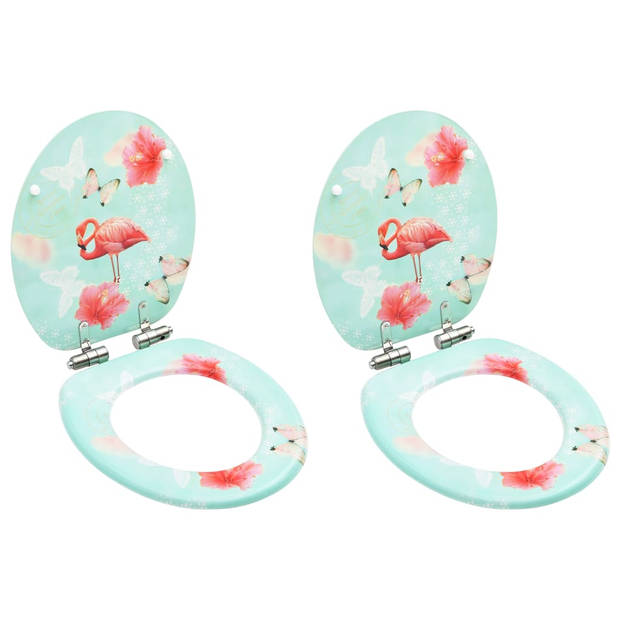 The Living Store Toiletbril - Flamingo - MDF - Soft-Close - Verstelbare Scharnieren