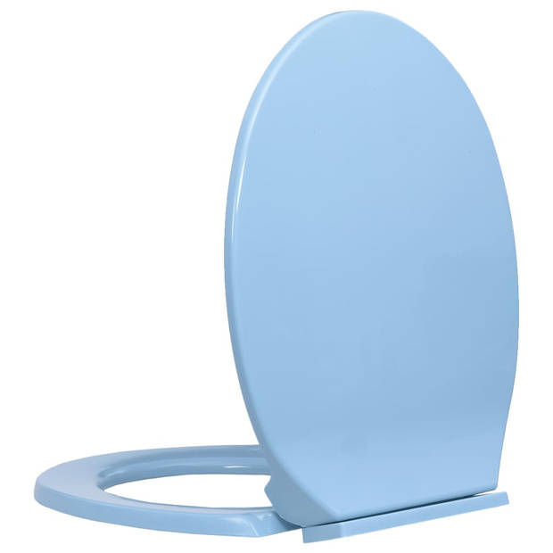 The Living Store Toiletbril - Hoge kwaliteit - Polypropyleen - Soft-close - 46 x 34 cm - Blauw