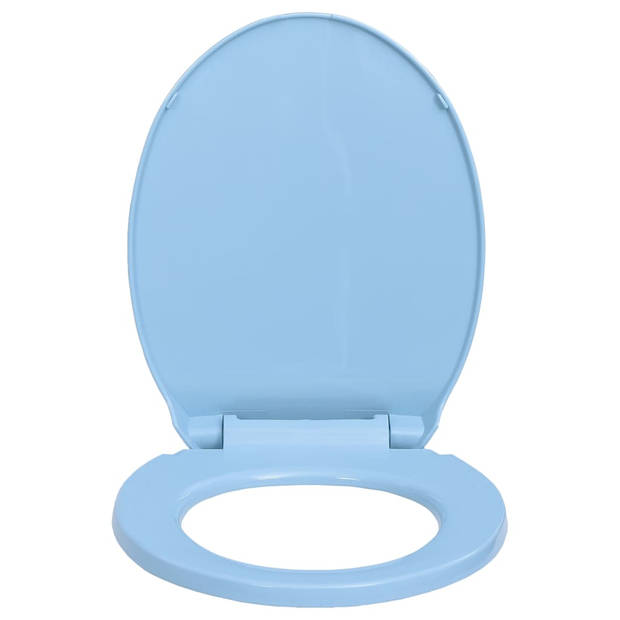 The Living Store Toiletbril Blauw Ovaal 46 x 34 cm - Soft-close Quick-release - Geschikt voor alle reguliere