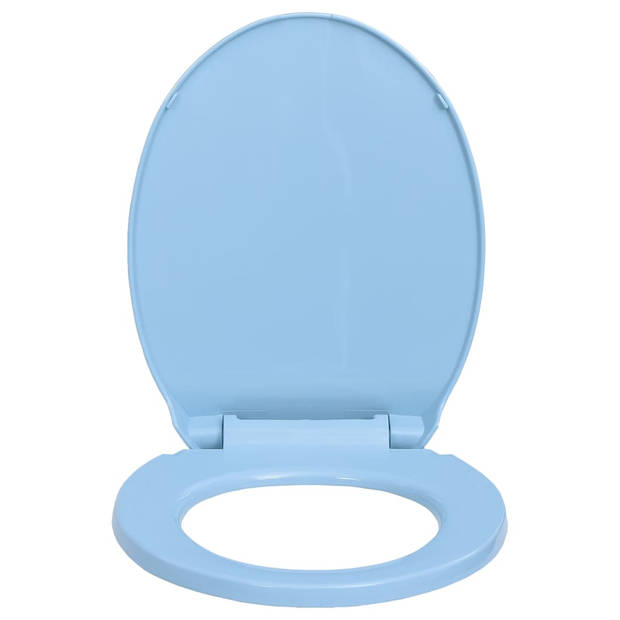 The Living Store Toiletbril - Hoge kwaliteit - Polypropyleen - Soft-close - 46 x 34 cm - Blauw