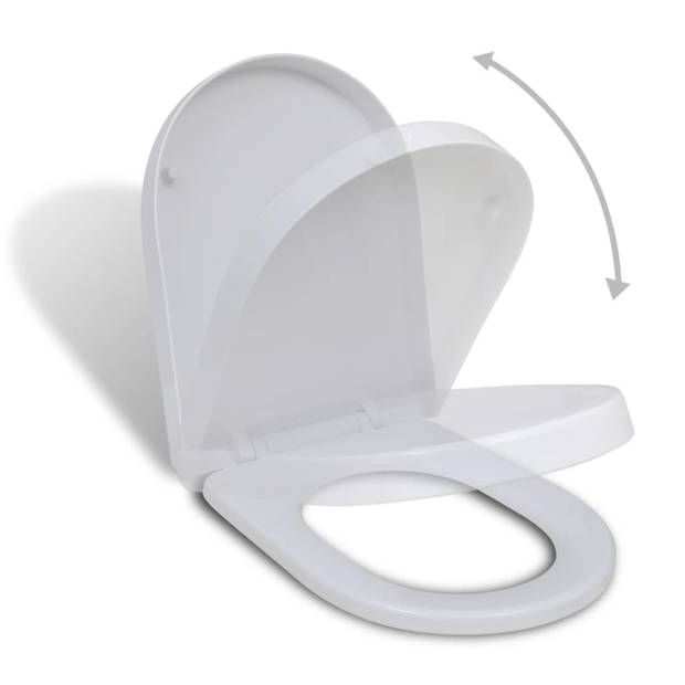 The Living Store Toiletbril Vierkant - 48x35 cm - Soft-close - Polypropyleen - Verstelbaar - Wit