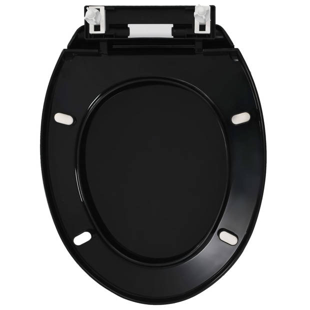 The Living Store Toiletbril - Zwart - 42.5 x 34 cm - Soft-close - Quick-release - Duurzaam
