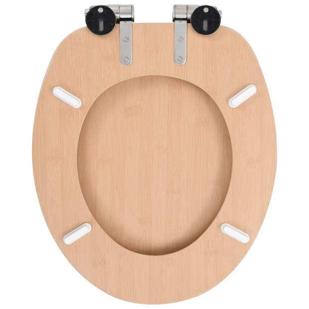 The Living Store Toiletbril Met Soft-Close Functie - Chroom-Zinklegering Scharnieren - MDF Materiaal - 43.7 x 37.8 cm