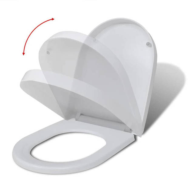 The Living Store Toiletbril vierkant wit - soft-close - quick-release - 45x35cm - polypropyleen