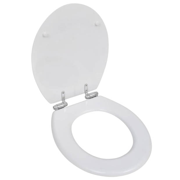 vidaXL Toiletbril met soft-closedeksel 2 st MDF wit