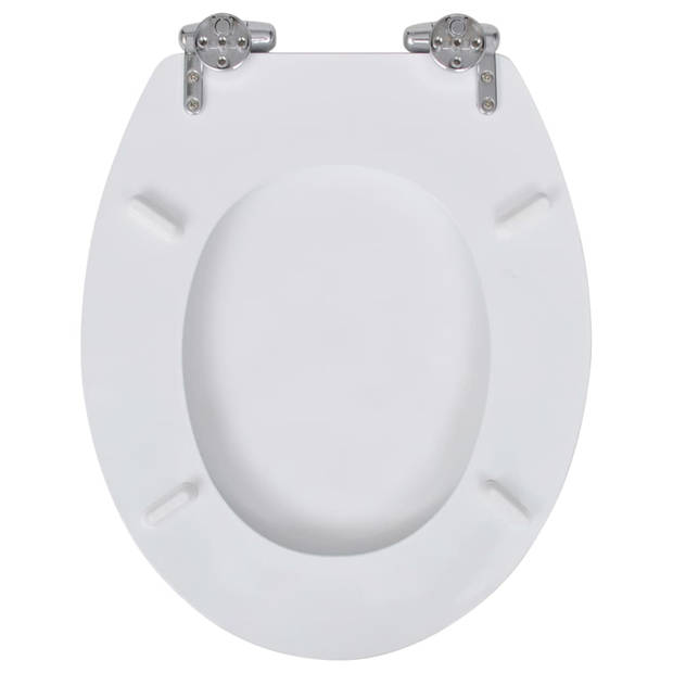 The Living Store Toiletbril - MDF - Soft-close - Wit - 45 x 36 x 5 cm - Verstelbare scharnieren - Set van 2