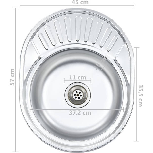 The Living Store spoelbak 570 x 450 x 160 mm - roestvrij staal - hittebestendig