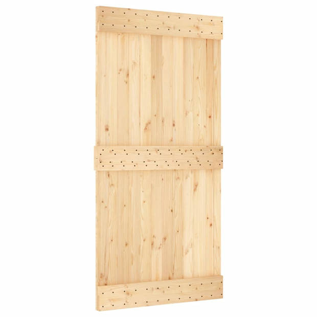 The Living Store Schuifdeur Massief Grenenhout - 100 x 3.6 x 210 cm - Ruimtebesparend