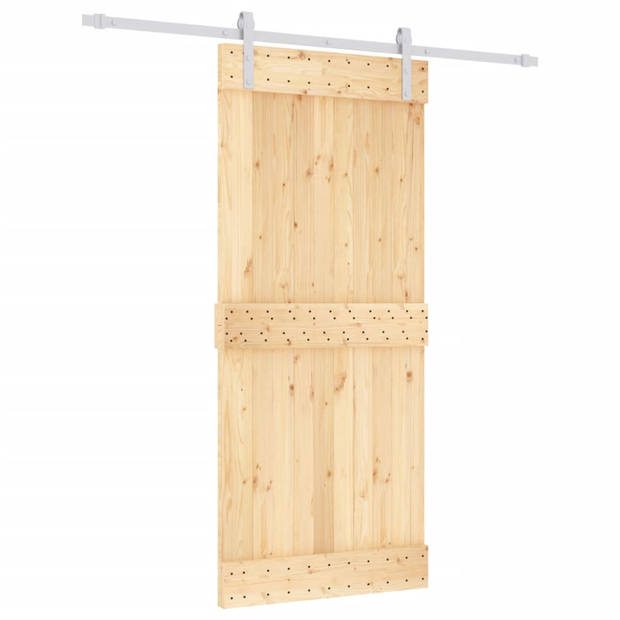 The Living Store Schuifdeur Massief Grenenhout - 90x3.6x210 cm - Stil - Ruimtebesparend