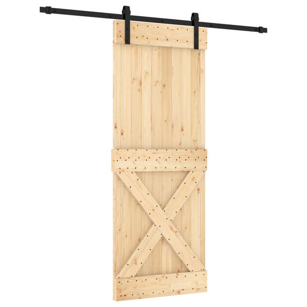 The Living Store Schuifdeur Grenenhout 80x3.6x210 cm - Stalen Rails - Ruimtebesparend