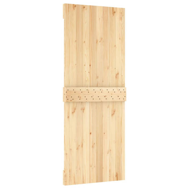 The Living Store Schuifdeur Massief Grenenhout - 80 x 3.6 x 210 cm - Ruimtebesparend