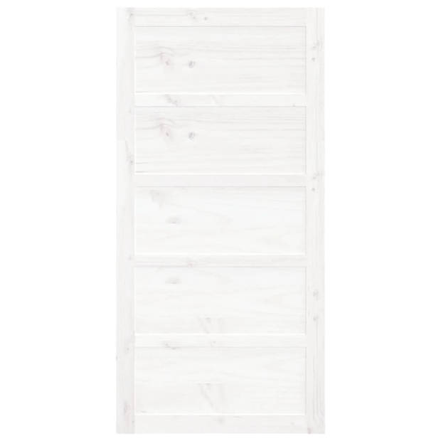 The Living Store Schuifdeur Massief Grenenhout - 100 x 1.8 x 204.5 cm - Wit