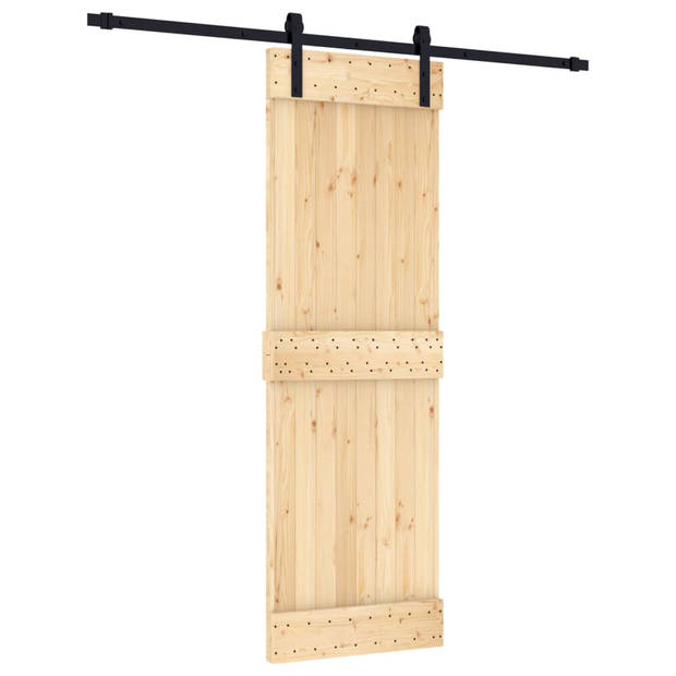 The Living Store Schuifdeur Grenenhout - 70 x 3.6 x 210 cm - Zwarte Hardwareset