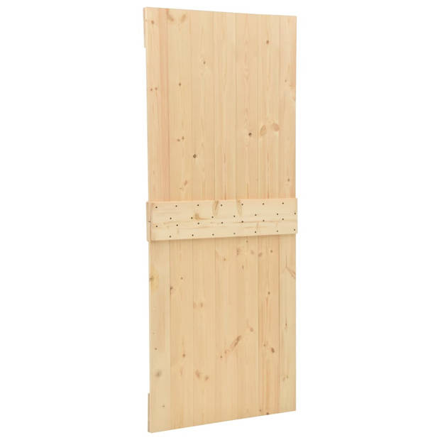 The Living Store Schuifdeur Grenenhout - 100 x 210 x 3.6 cm - Zwart Staal